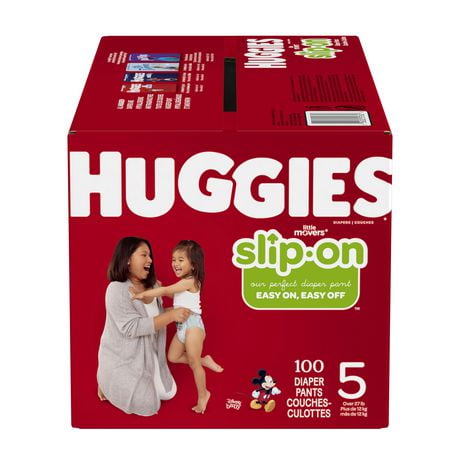 Couches Huggies Little Movers Slip-On, Taille 4, MC Pack Taille 4-6 | 116-80 Unités