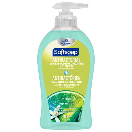 Softsoap Antibacterial Liquid Hand Soap Pump, Fresh Citrus - 332 ML, Liquid Soap