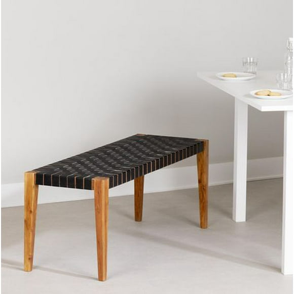 Woven Leather Bench from the collection Balka South Shore