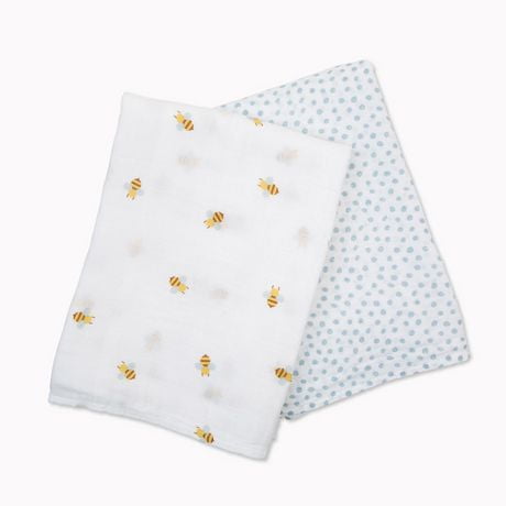 Lulujo - Baby, Infant - Boho Collection - Cotton Muslin Swaddle Blankets - 2 Pack