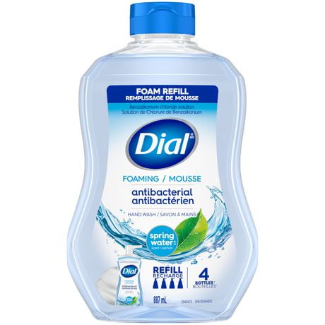 Dial Antibacterial Foaming Hand Wash Refill, Spring Water, 887ml refill