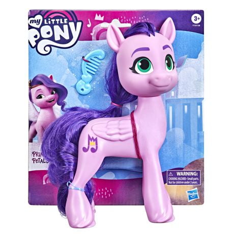 My Little Pony: A New Generation, pack de grands amis du film, poney rose Princess Petals de 20 cm et peigne