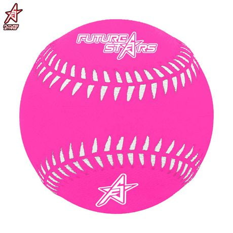 Future Stars Rubber Baseballs - Pink with White Printed Stitching