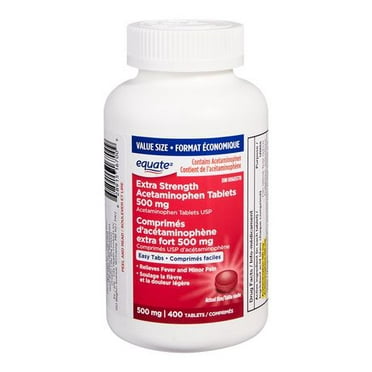 Equate Comprimés d’acétaminophène extra fort 500 mg Comprimés faciles<br>400s