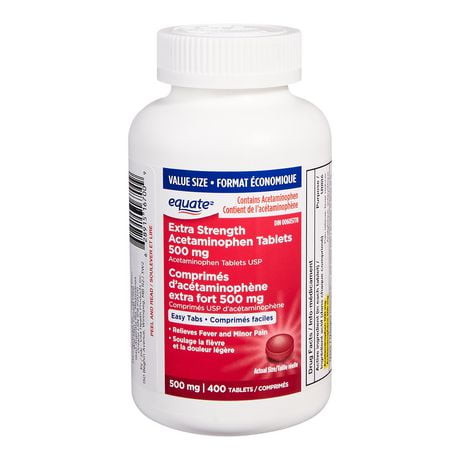 Equate Extra Strength Acetaminophen Tablets 500 mg, Easy Tabs<br>400s