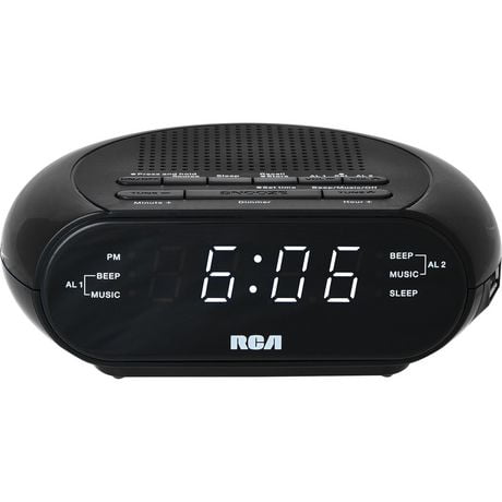 Radio-réveil à sons apaisants RCA avec chargement USB - Noir