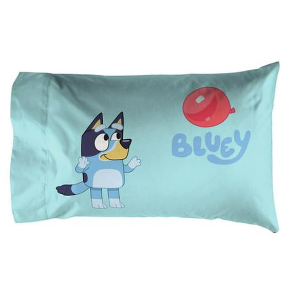 Bluey Kids' Reversible Standard Pillowcase, 100% Polyester, Standard Pillowcase
