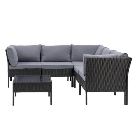 sectional shaped patio outdoor corliving wicker parksville resin