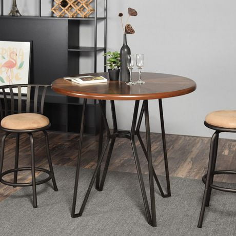 Homycasa Irizo 40-in X 36-in Brown Round Wooden Bar Table | Walmart Canada