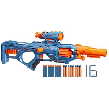 Nerf Elite 2.0, blaster à fléchettes Eaglepoint RD-8, barillet 8 fléchettes, viseur et canon Nerf, 16 fléchettes Elite, jouets d'extérieur À partir de 8 ans