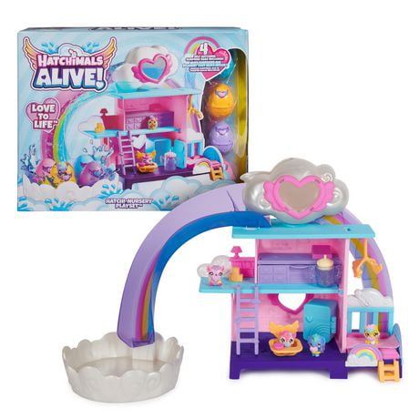 Hatchimals Alive, Hatchi-Nursery Playset Toy with 4 Mini Figures in Self-Hatching Eggs, 13 Accessories, Kids Toys for Girls and Boys Ages 3 and up