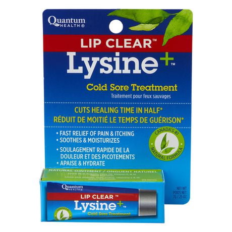 Quantum Nutrition Inc Quantum Lip Clear Lysine+ Cold Sore Ointment, Lip Clear® Lysine+®  brings fast relief from the pain, burning and itching while quickly helping clear up your cold sore.