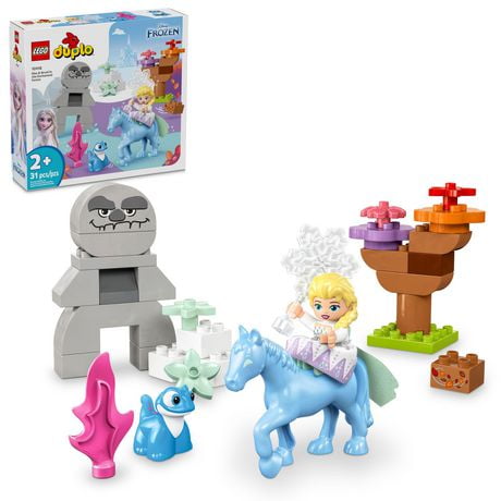 LEGO DUPLO Disney Elsa & Bruni in the Enchanted Forest, Frozen Toy for Toddlers, Comes with 4 Characters from Frozen 2 Including an Elsa Mini-Doll, Birthday Gift Idea for Toddlers Ages 2 and Up, 10418