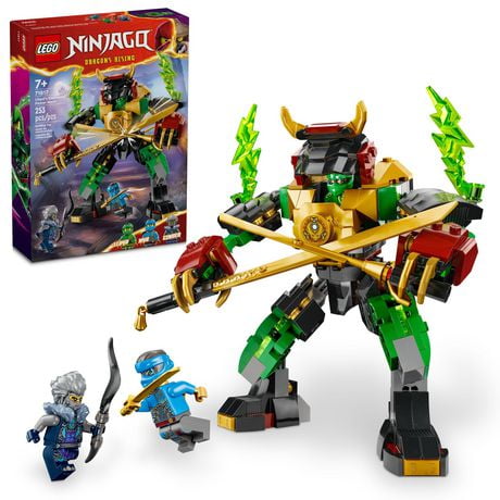 LEGO NINJAGO Lloyd’s Elemental Power Mech Customizable Battle Toy with 3 Ninja Action Figures, Adventure Playset for Boys and Girls, Ninja Gift Idea for Kids Ages 7 and Up, 71817, Includes 253 Pieces, Ages 7+