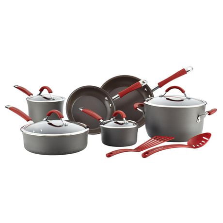 Rachael Ray 12pc Hard Anodized set - red