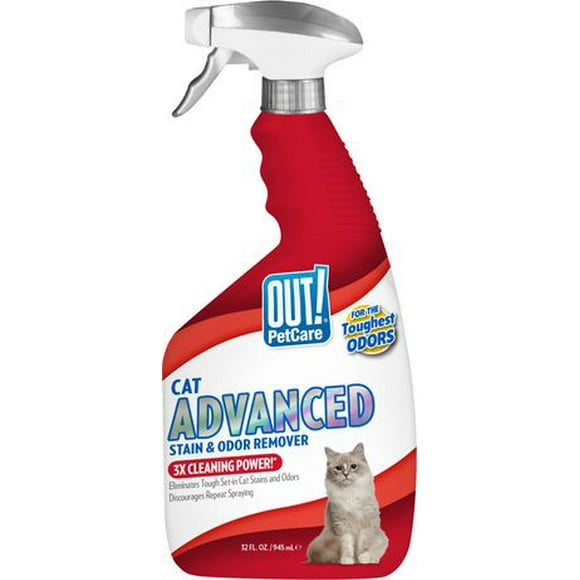 OUT! Advanced Cat Stain & Odor Remover Cat Spray Cleaner, 945 mL | 32 oz