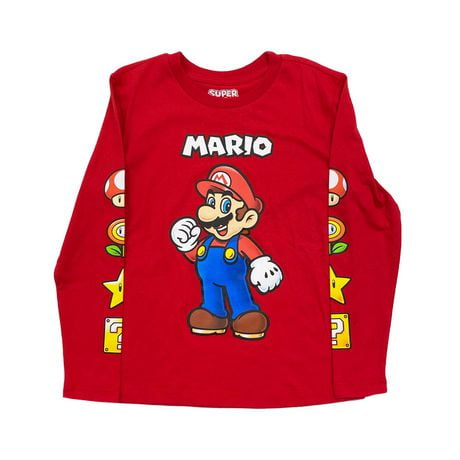 Super Mario Boys Mario Long Sleeve T-Shirt | Walmart Canada