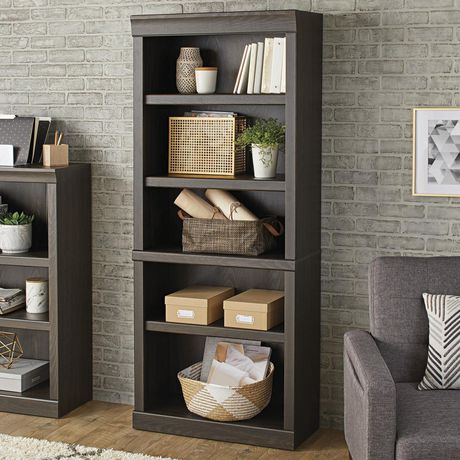 Glendale Collection 5 Shelf Bookcase, Better Homes Gardens Glendale 3 Shelf Bookcase Dark Oak Finish