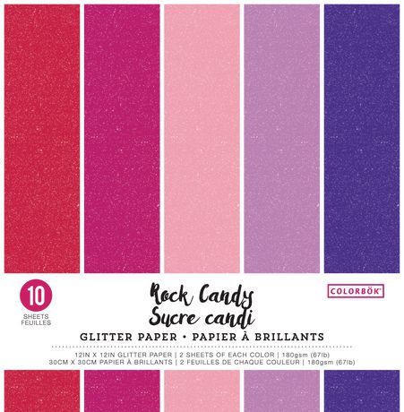 Colorbok Glitter Paper Pad 12 x 12 Rock Candy 