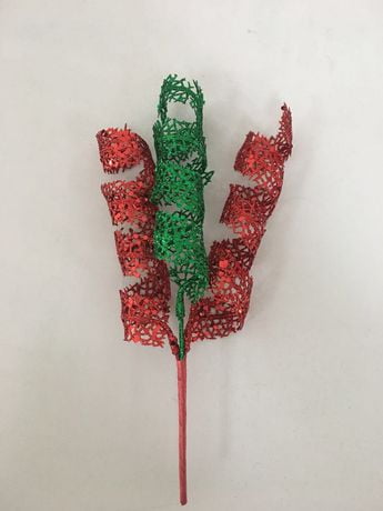 Holiday Time Glitter Mesh Swirl Ball Decorative Christmas Pick