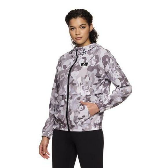 Reebok Women's Activate Full Zip Hooded Printed Jacket With Pockets
