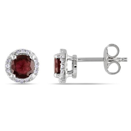 Tangelo 1.17 Carat T.G.W. Garnet and Diamond Accent Sterling Silver ...