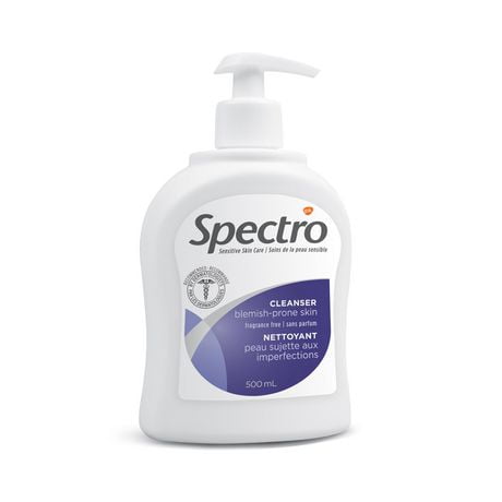 Spectro Facial Cleanser for Blemish Prone Skin, Fragrance and Dye Free, Pump Dispenser, 500 ml Fragrance Free