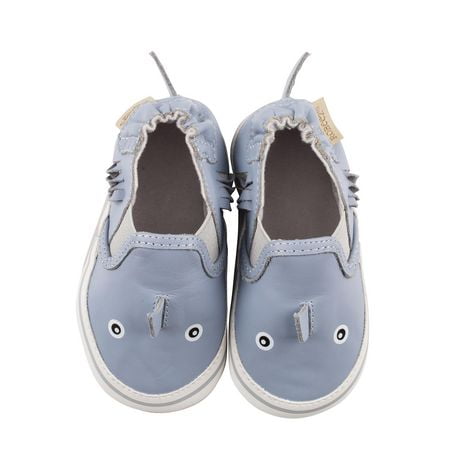 Robeez - Baby, Infant, Toddler - Soft Sole Suede Leather Shoes with Suede Sole - Sebastian Shark - 0-6 months