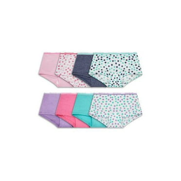 Fruit of the Loom Girls Boy Short Underwear, 8-Pack, Sizes 4 to 14