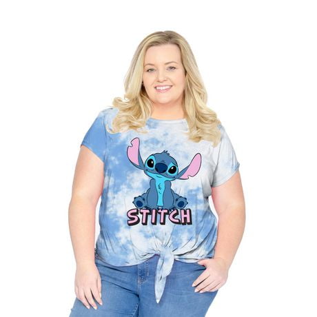 Ladies Plus Disney Stitch Just Chilling Front Tie Top | Walmart Canada