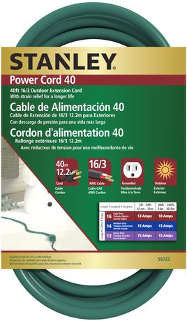 Stanley Power Cord 15' 16/3 Outdoor Extension Cord
