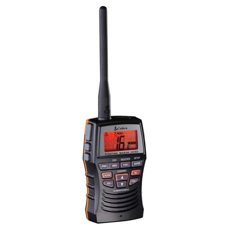 Cobra MR HH150 FLT 3 Watt Hand Held VHF Radio – Black