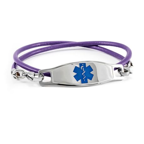 MedicEngraved - 316L Stainless Steel Medical Id Bracelet w/ Purple ...