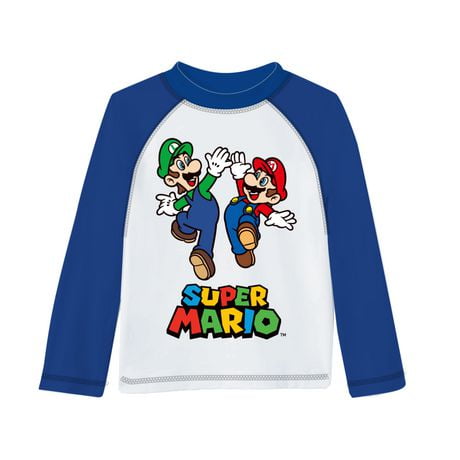 Super Mario  Toddler Rashguard, Size 2T-5T, Boys Super Mario Rashguard