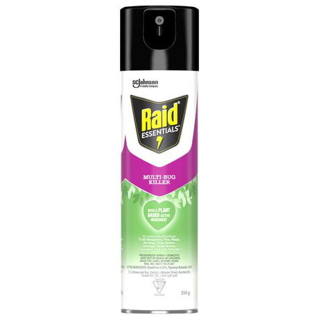 Insecticide Raid Essentials contre plusieurs insectes, pour utilisation à l’intérieur, 350 g 350g