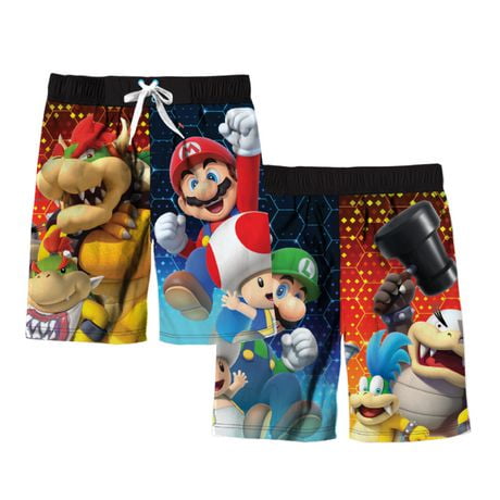 Super Mario Boys Board Shorts, Size XS-L