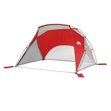 Ozark Trail Outdoor Shelter, with Sunwall Easy  set-up, Red & Grey colour, size: 8ft L x 6ft W x 5ft H