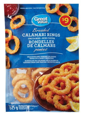 Great Value Uncooked Breaded Calamari Rings | Walmart Canada