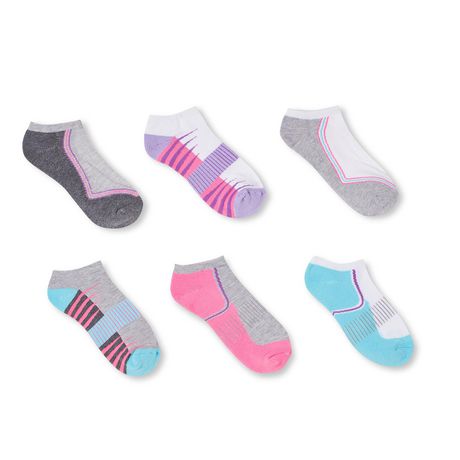 Athletic Works Girls' Low-Cut Socks 6-Pack, Sizes 11-2: 3-6 - Walmart.ca