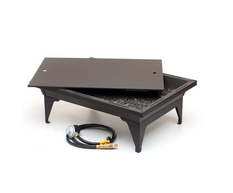 Kingsman Rectangular Gas Firepit With, Wood To Gas Fire Pit Conversion Kits Philippines