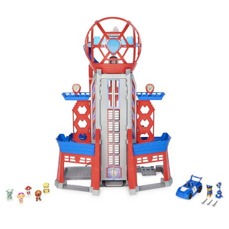 PAW Patrol, Ultimate City Tower du film transformable de 91 cm avec 6 figurines articulées à collectionner, véhicule, effets sonores et lumineux, jouets pour enfants à partir de 3 ans