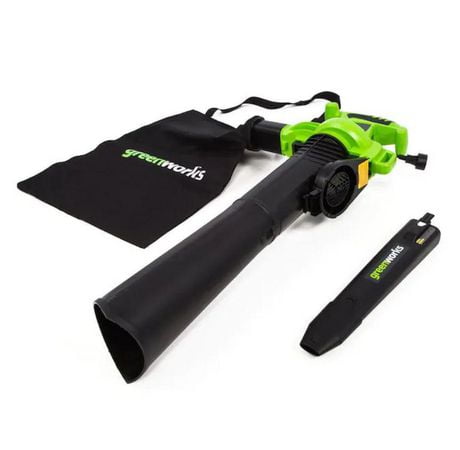 greenworks 12 amp variable speed corded blower vacuum 24072