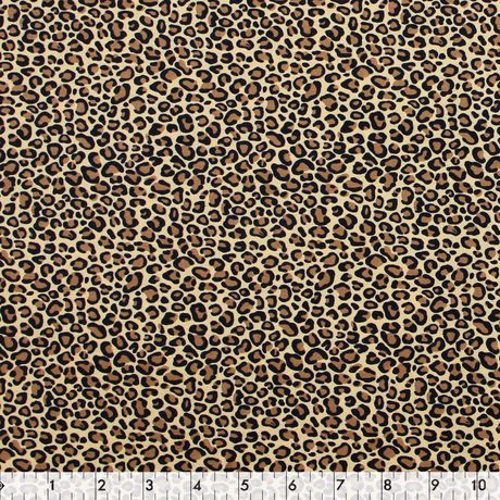 Fabric Creations Tan with Leopard Print Cotton Fabric by the Metre ...