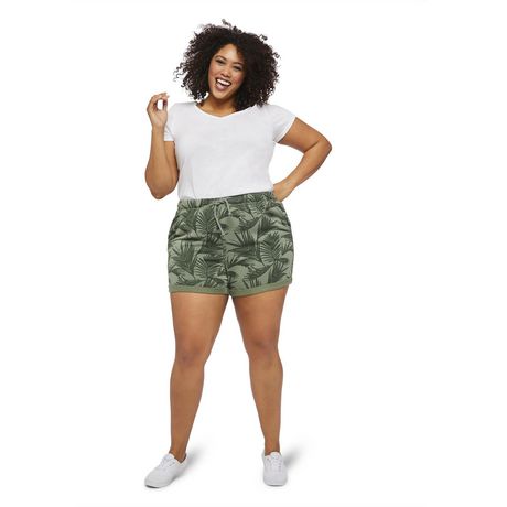 George Plus Women's Printed Rolled Cuff Shorts | Walmart Canada