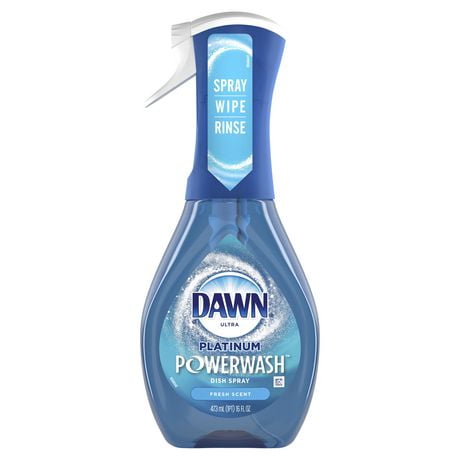 Savon à vaisselle en vaporisateur Dawn Platinum Powerwash, parfum frais 473 ml