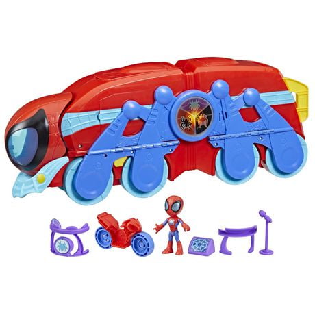 Marvel Spidey and His Amazing Friends Spider Crawl-R 2-in-1 Headquarters Playset, Preschool Toy for Age 3 and Up, 2' Tall