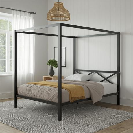 DHP Remna Queen Metal Canopy Bed, Black - Walmart.ca