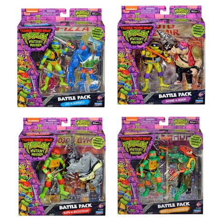 Teenage Mutant Ninja Turtles: Mutant Mayhem Mutant Versus Turtles 2-Pack Complete Set by Playmates Toys