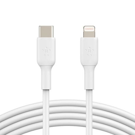 Belkin BoostCharge Fast Charging USB C to Lightning Cable 3.3ft/1M - MFi Certified 18W Power Delivery iPhone Charger Cord - Apple Charger USB C Cable - Fast Charging for iPhone 14, iPhone 13 - White, BELKIN 3FT C-LGHT WH