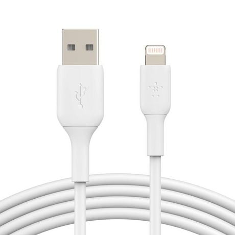 Belkin BoostCharge Lightning Cable - 9.8ft/3M - MFi Certified Apple iPhone Charger USB to Lightning Cable - iPhone Cable - iPhone Charger Cord - Apple Charger - USB Phone Charger - White, BELKIN 10FT LGHT WH